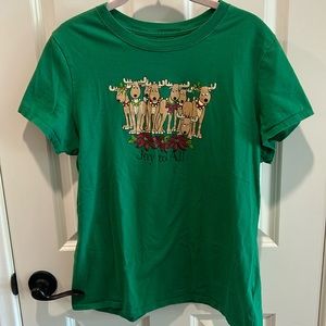 Green Reindeer Christmas Shirt *Size XL*